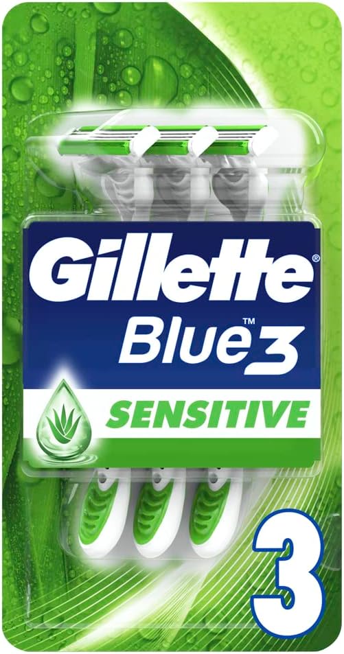 Gillette Blue 3 Sensitive Men's Disposable Razors-3 Pieces