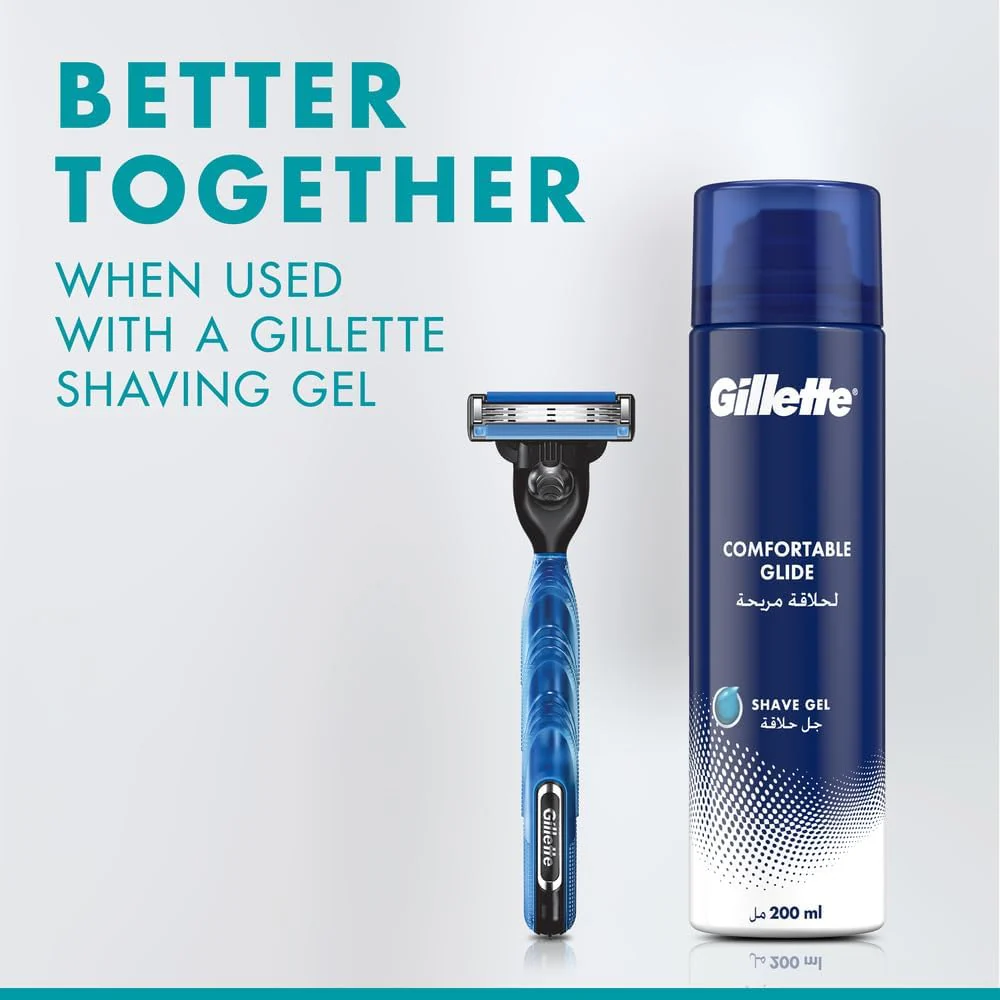 Gillette Mach3+ Men's Refillable Razor: 3 Blade Refills - Image 3