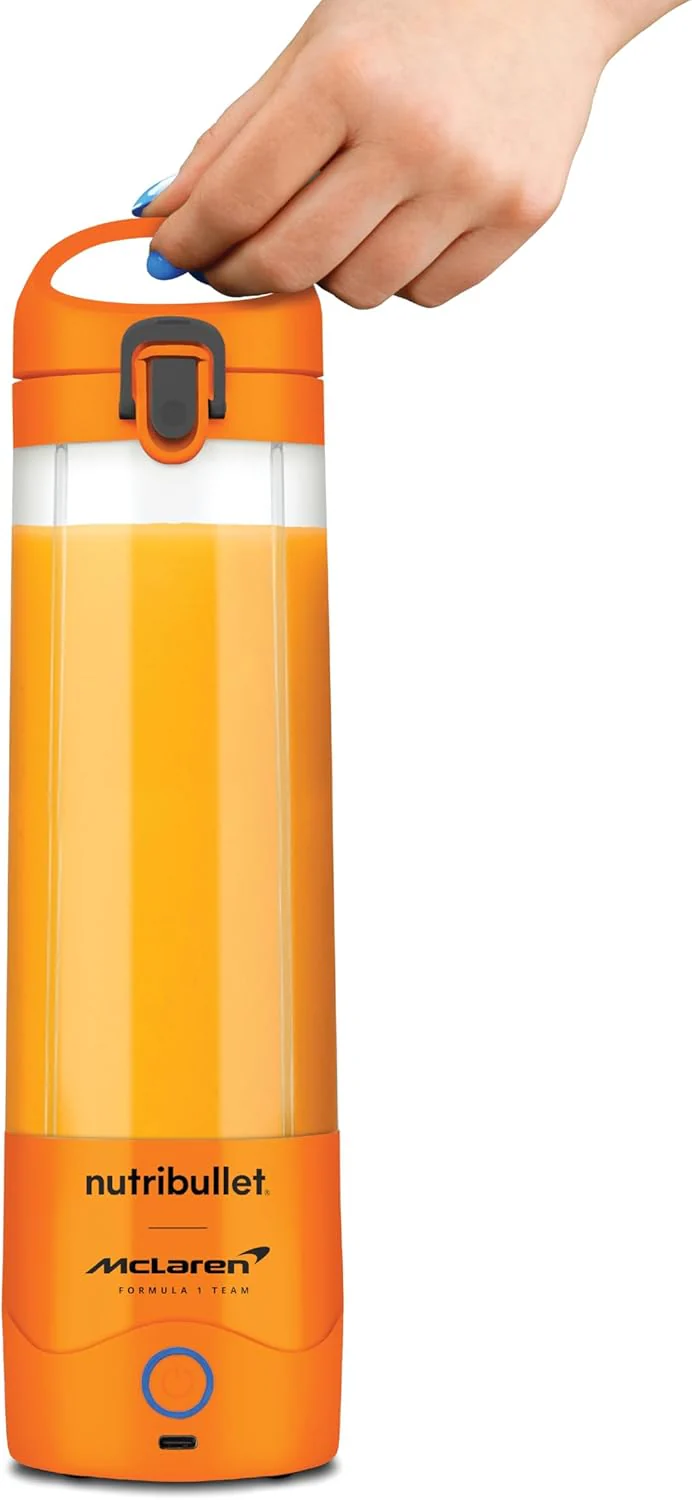 Nutribullet Portable Blender McLaren F1 Team Edition – 590ml Orange, Leak-Proof Lid, Powerful Extractor Blade, USB-C Rechargeable, 15+ Blends, Juices & Smoothies, Model NB-MC475PA - Image 4