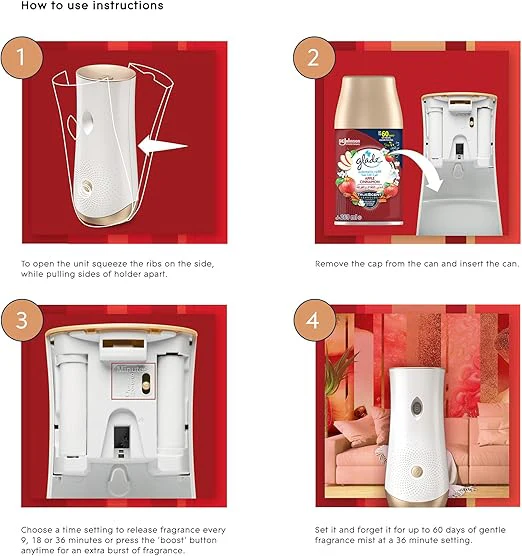 Glade Automatic Spray Refill Apple Cinnamon Air Freshener, For Up To 60 Days Of Automatic Freshness, 269ml - Image 3