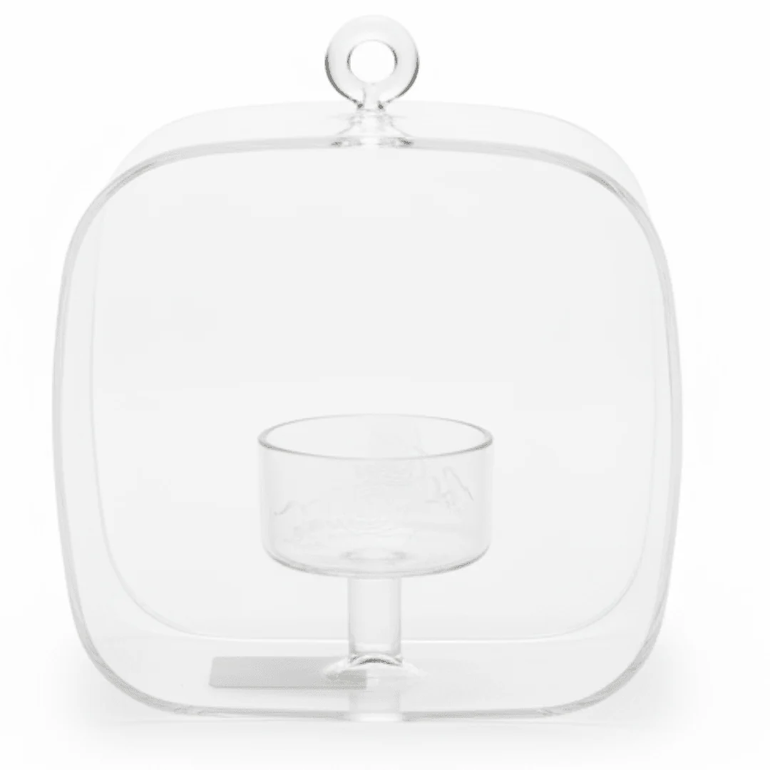 Crystal Clear Glass Candle Cloche | Tealight Dome Holder 12cm