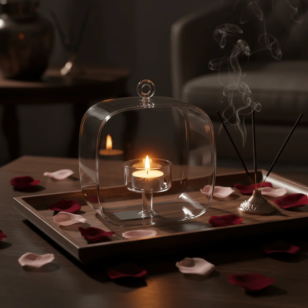 Crystal Clear Glass Candle Cloche | Tealight Dome Holder 12cm - Image 3