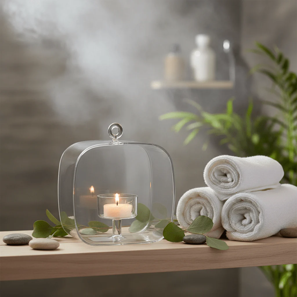 Crystal Clear Glass Candle Cloche | Tealight Dome Holder 12cm - Image 4