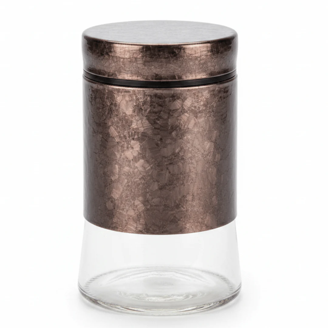 Glass Canister with Decorative Plastic Lid – 750ml - Silver / Brown - Image 4