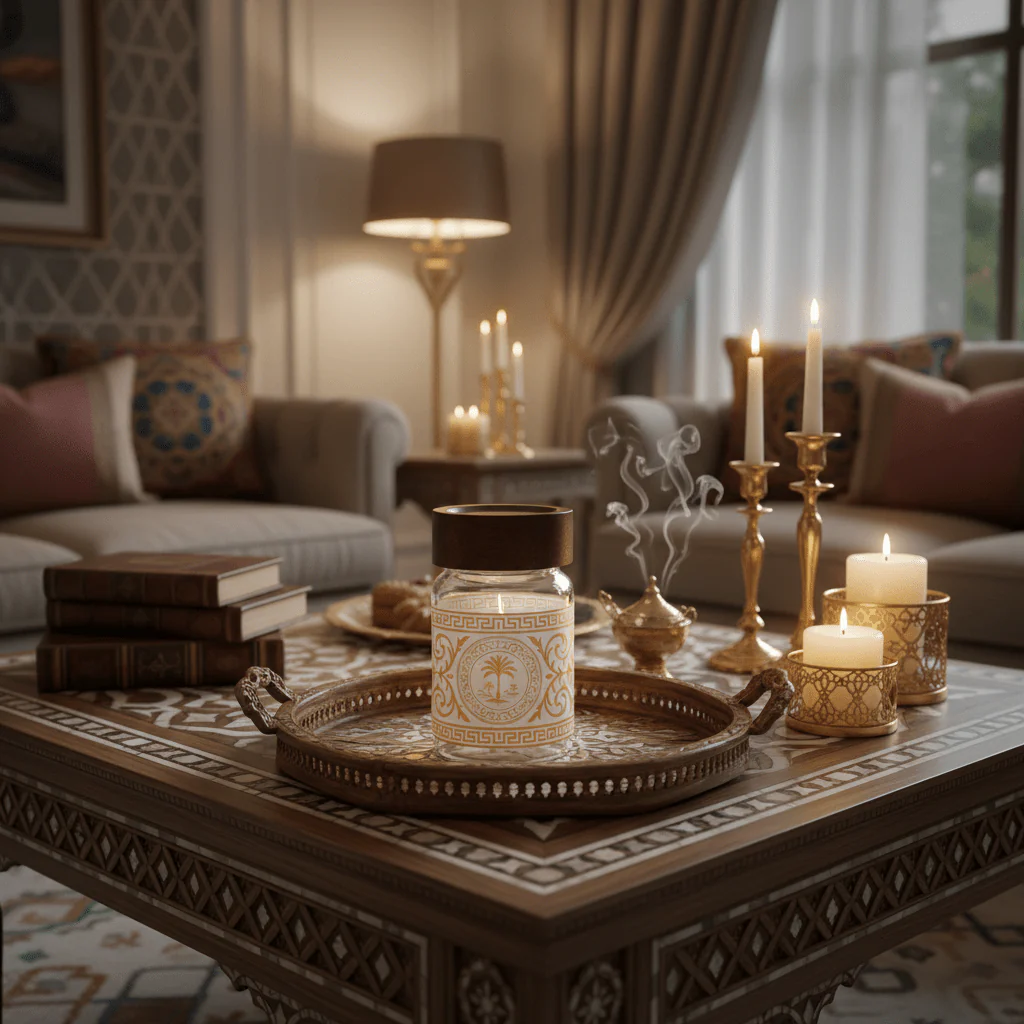 Glass Jar with Gold Palm Tree Design & Wooden Lid – 200ml / 900ml - Image 3