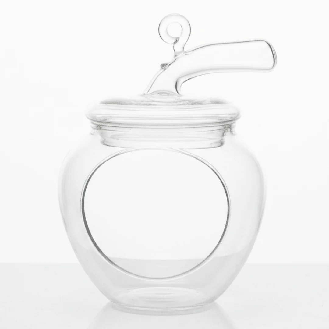 Glass Nest Apple Décor – 15cm | Transparent Handcrafted Ornament