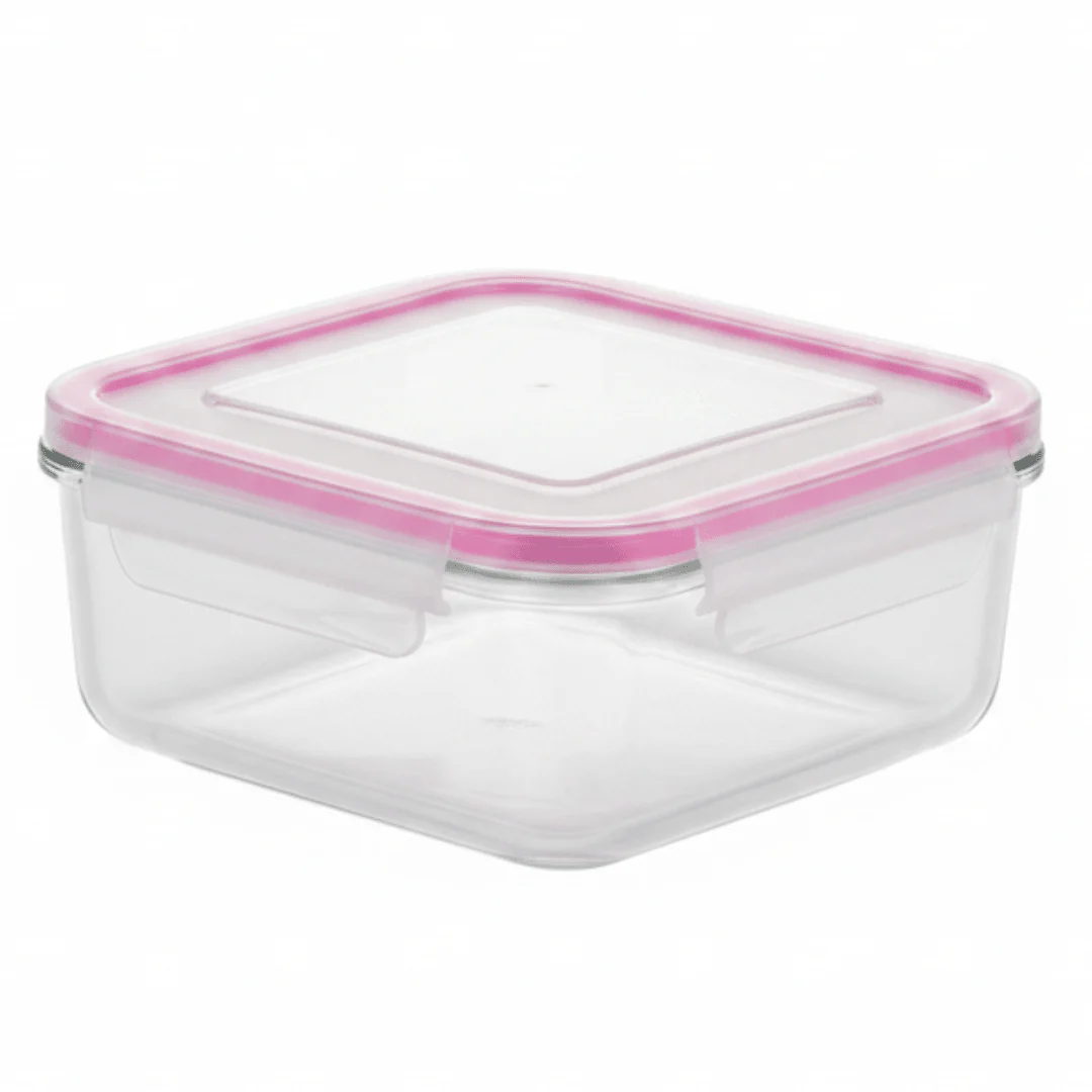 Glasslock Square Glass Storage Container with Airtight Plastic Lid – Durable and Stackable – 1200 ml