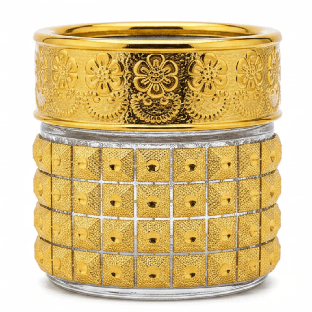Gold Glass & Acrylic Decorative Cup — 6×6cm
