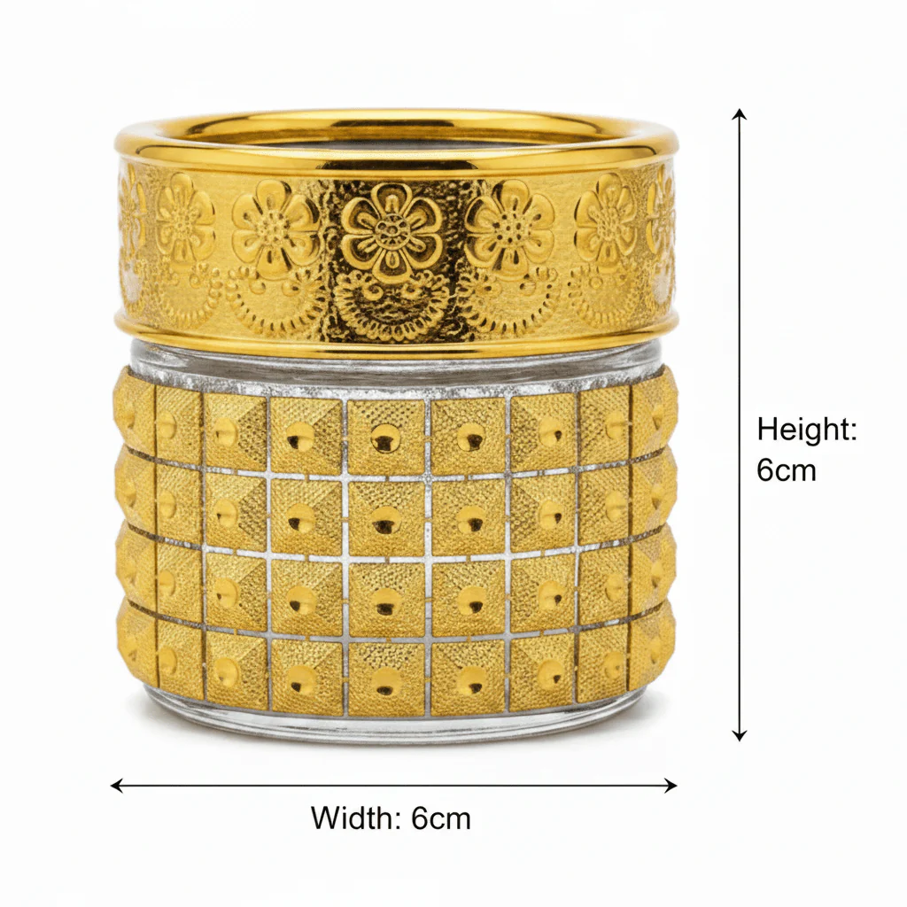 Gold Glass & Acrylic Decorative Cup — 6×6cm - Image 5