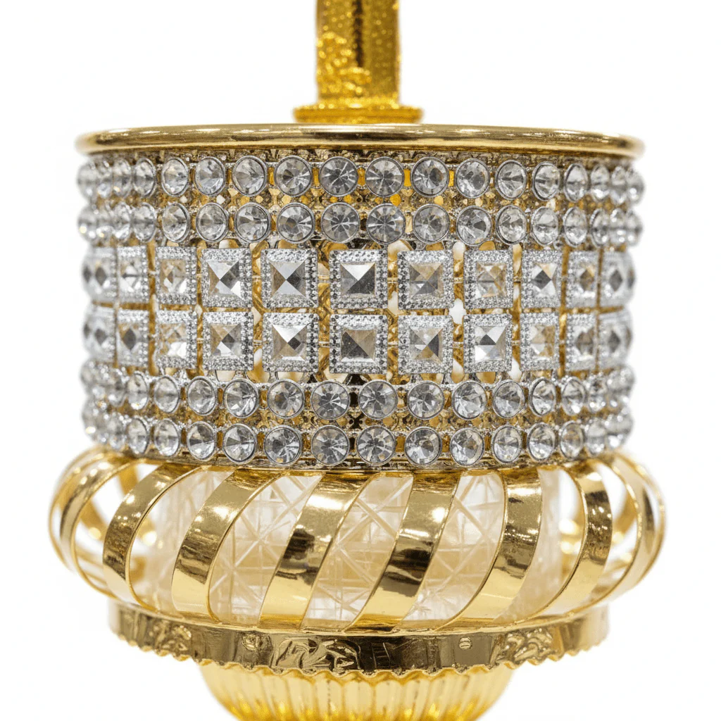 Gold Metal & Crystal Rosewater Sprinkler 23cm - Image 2