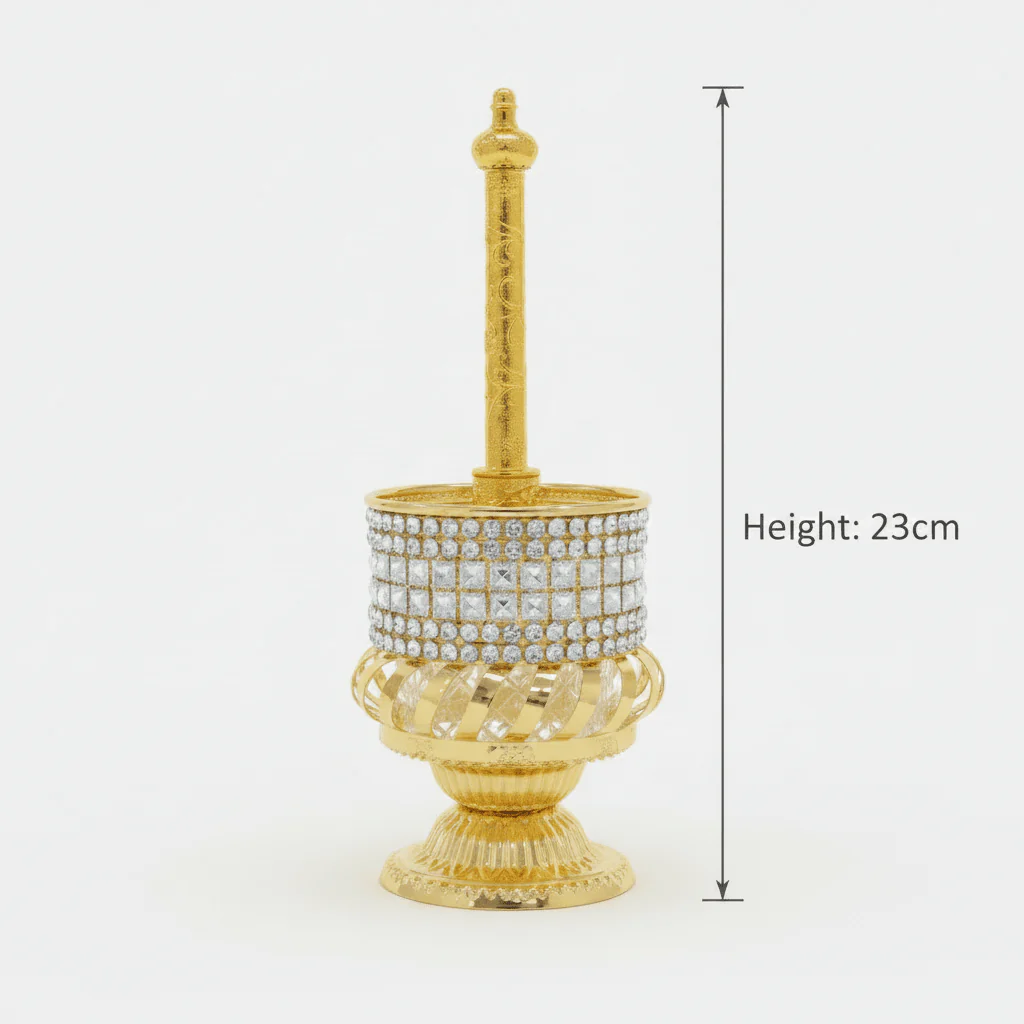 Gold Metal & Crystal Rosewater Sprinkler 23cm - Image 4