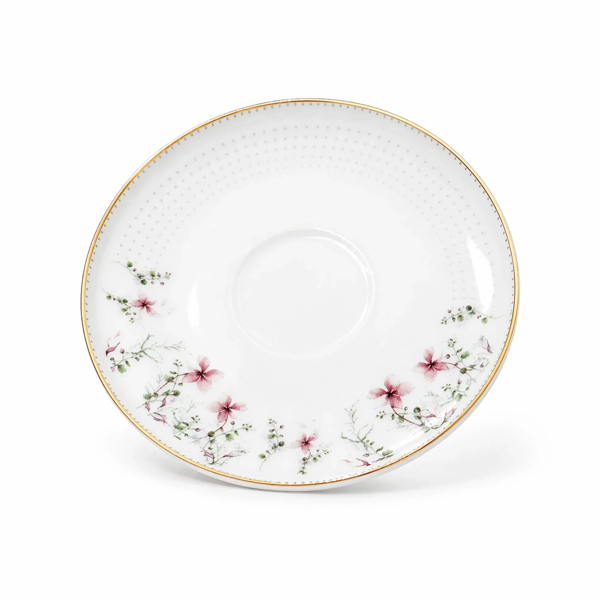ABL GP-153 Ceramic Coffee Cup & Saucer Set – 12 Pieces – Floral Design Coffee Cups with Matching Saucers - Image 3