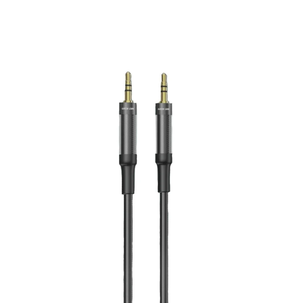 GREEN LION AUX to AUX Braided Cable 1 meter - Black