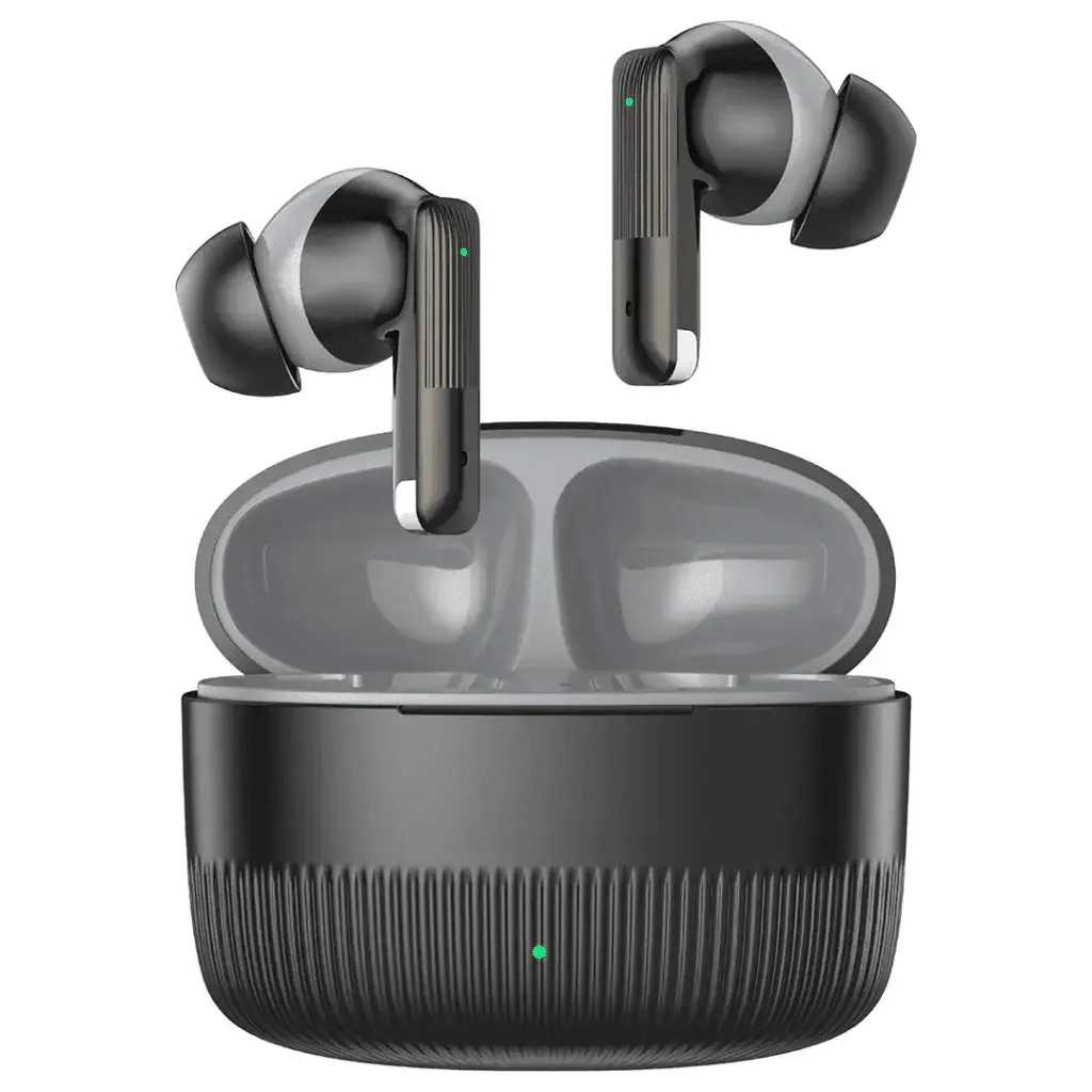 Green Lion Vancouver True Wireless Earbuds  Silicone Case Included, V6.0 Bluetooth, Dual Mic ENC, 12Hrs with Case, Black