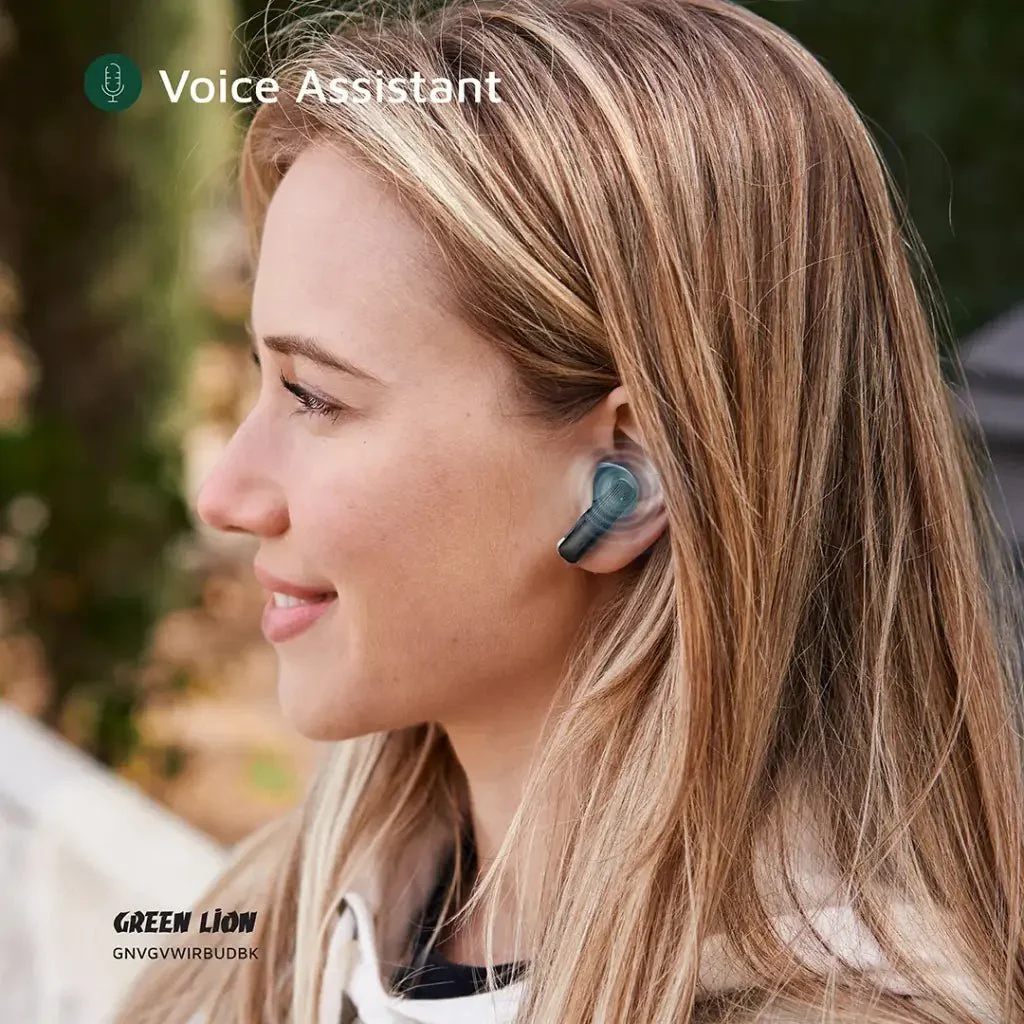 Green Lion Vancouver True Wireless Earbuds  Silicone Case Included, V6.0 Bluetooth, Dual Mic ENC, 12Hrs with Case, Black - Image 5