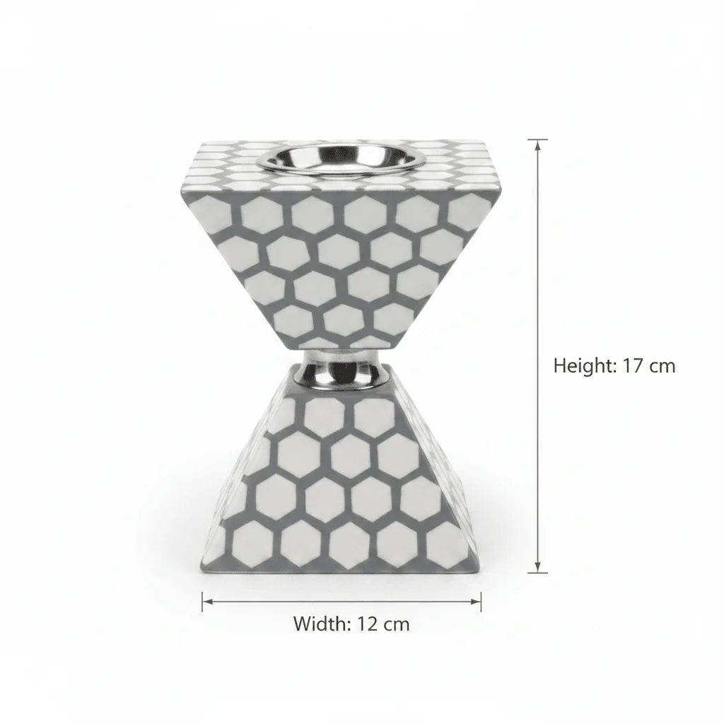 Grey & White Plastic-Coated Incense Burner - 17×12cm - Image 5