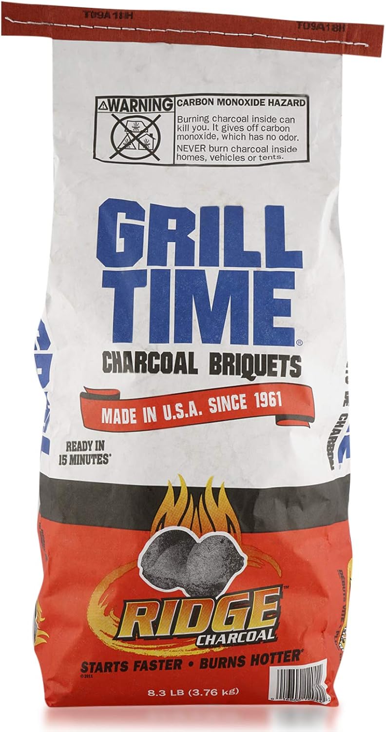 Grill Time Charcoal Briquets 3.76 kg | Premium Long-Lasting BBQ Charcoal | High Heat Output Fuel for Outdoor Grilling & Picnics