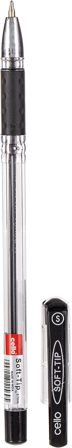 Cello Soft Tip Ball Pen 0.7mm | 5-Piece Assorted Set (3 Blue, 1 Black, 1 Red) - Image 2