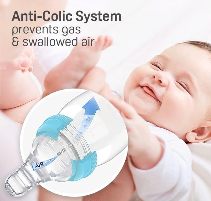 Pigeon Slim Neck Glass Feeding Bottle, White Cap, Ultra Soft Silicone Nipple, Anti-Colic, Durable & Long Lasting, BPA & BPS Free, Assorted/Clear, 120ml - Image 5