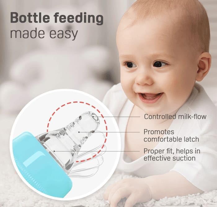 Pigeon Slim Neck Glass Feeding Bottle, White Cap, Ultra Soft Silicone Nipple, Anti-Colic, Durable & Long Lasting, BPA & BPS Free, Assorted/Clear, 120ml - Image 6
