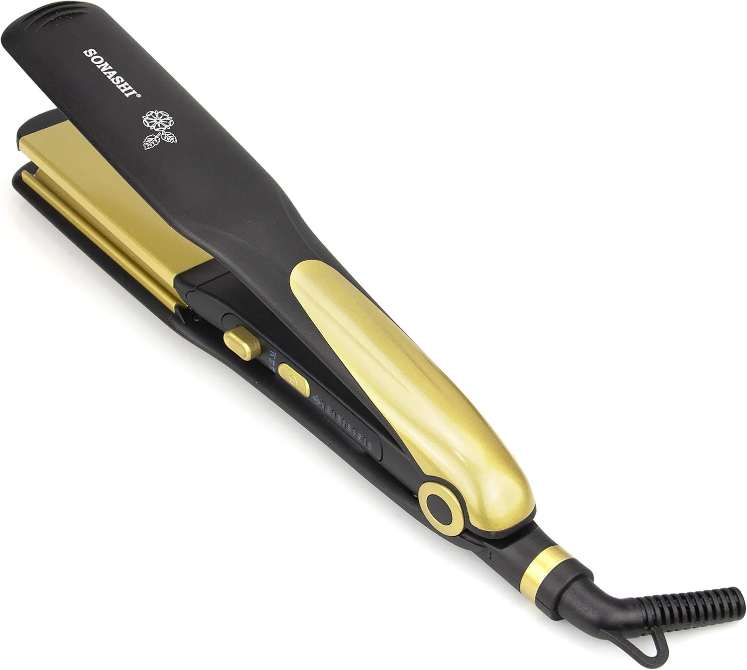 Sonashi 2in1 Hair Straightener & Crimper with Ceramic Coating Plates, Crimper Plate for Creating Waves, Temperature Control & LED Indicator, Versatile Straightening, Hair Iron 70W SHS-2082 Black/Gold - Image 2