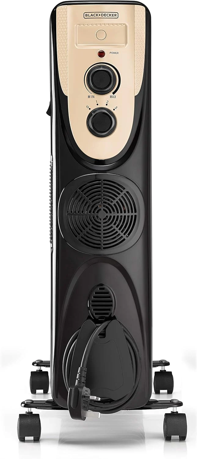 Black & Decker 2500W 11 Fin Oil Radiator Heater with Fan Forced Black OR011FD-B5 - Image 2
