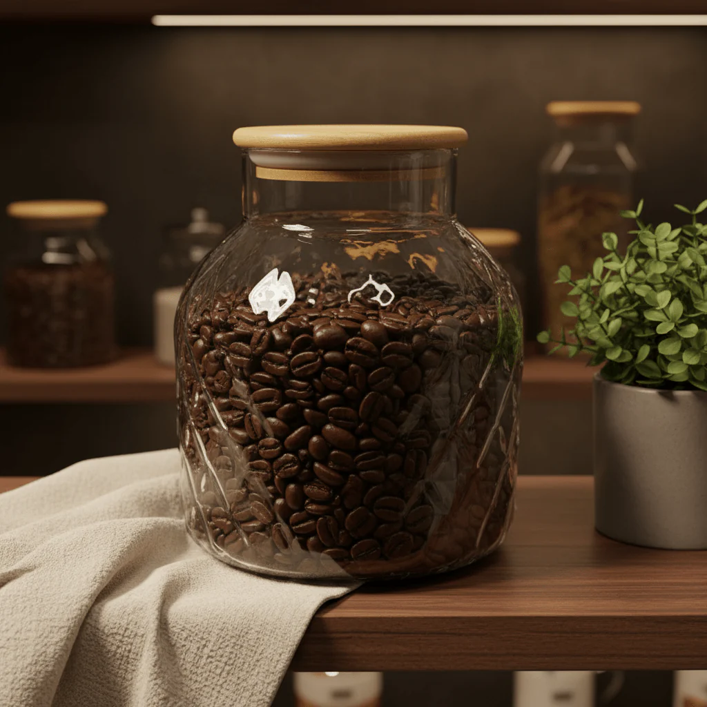 Hamid Glass Canister with Wooden Lid - 1500ml - Image 3