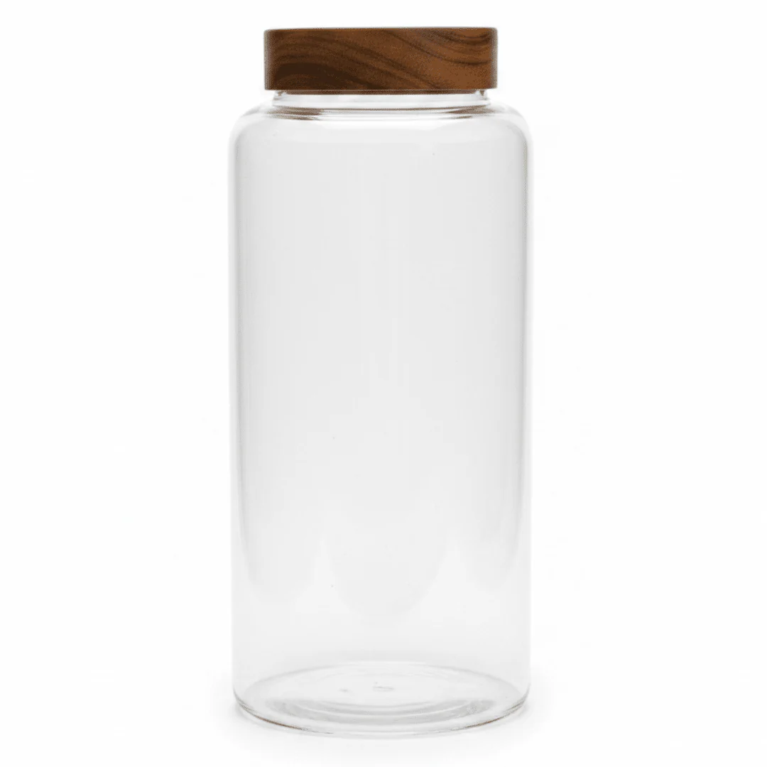Hamid Glass Canister with Wooden Lid — 3300ml