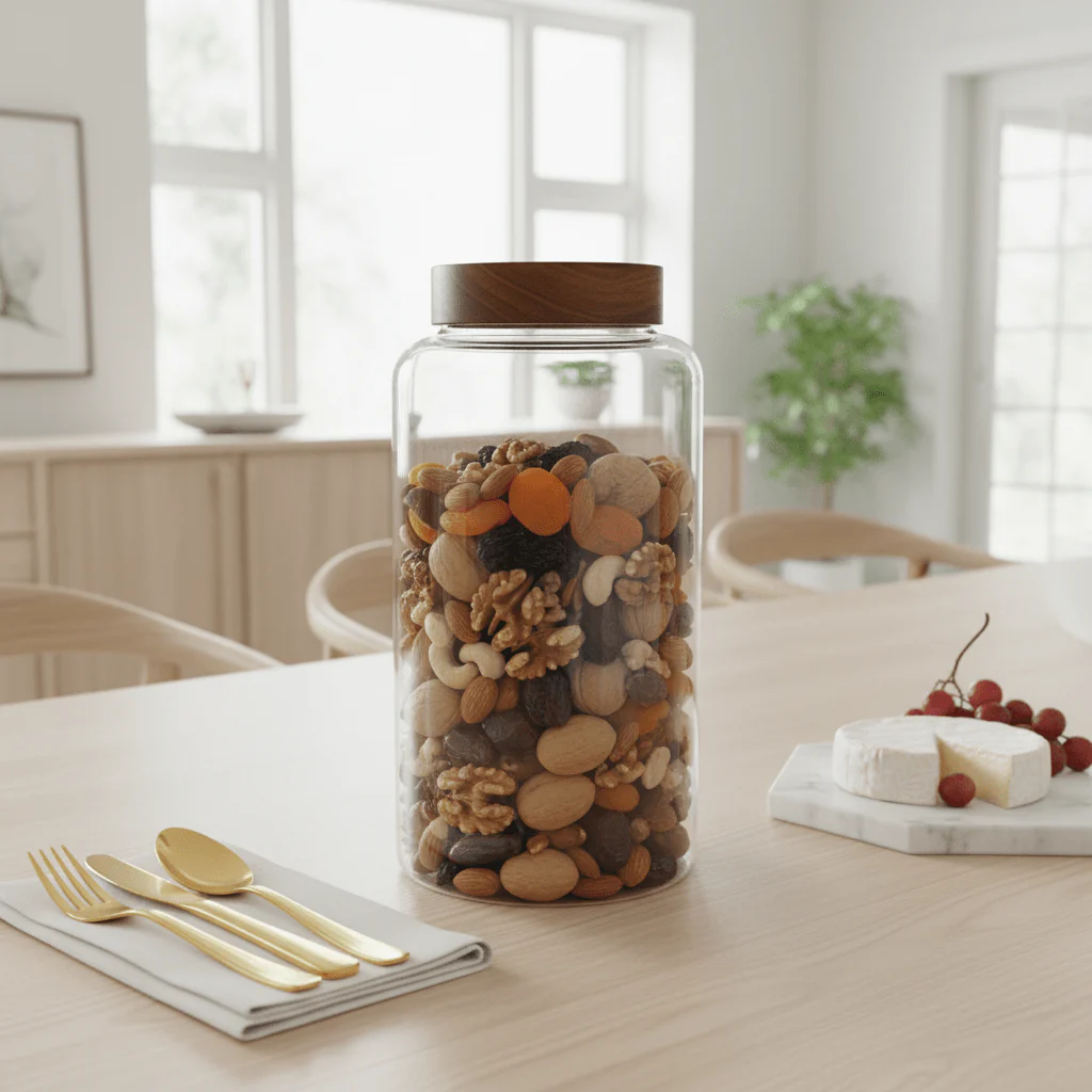 Hamid Glass Canister with Wooden Lid — 3300ml - Image 4