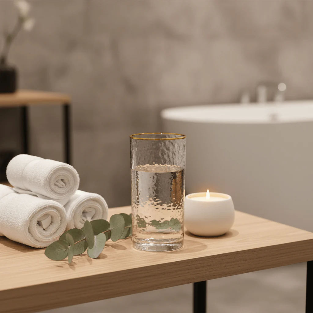Hammered Glass Tumbler with Gold Rim | 350ml - Image 3