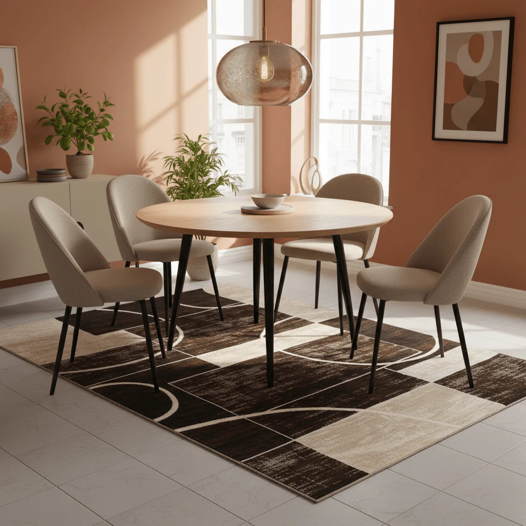 Harmony Kristal polyester Carpet – Brown & Dark Vizon Made in Turkey - 200×290 cm - Image 3