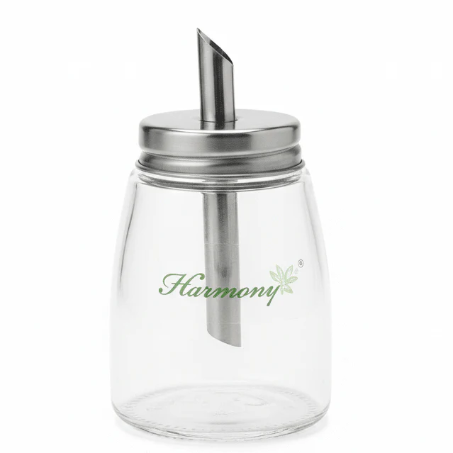 Harmony Compact Glass Sugar Doser with Silver Metal Lid for Coffee, Tea & Dining Tables – 150ml