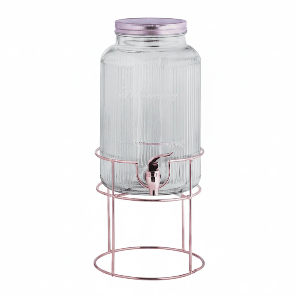 Harmony 6L Glass Beverage Dispenser with Metal Stand