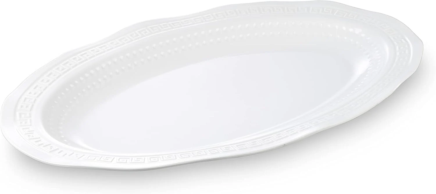 Harmony Melamine Oval Serving Tray-51cmX34cm-White