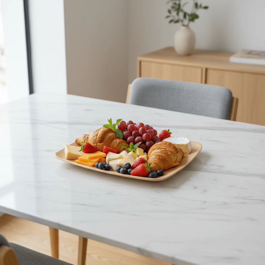 Harmony Premium Wood Grain Rectangular Melamine Serving Plate Large Durable Dining Platter 36×22 cm - Image 4