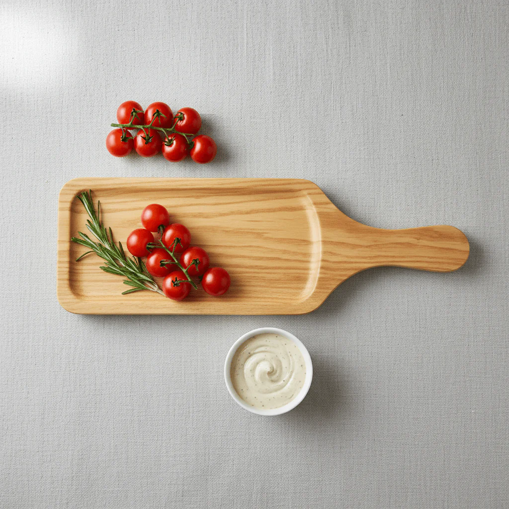 Harmony Rectangular Wood Grain Melamine Pizza Tray Serving Platter 28×13 cm - Image 3