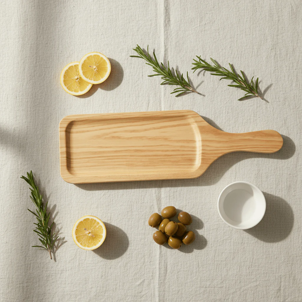 Harmony Rectangular Wood Grain Melamine Pizza Tray Serving Platter 28×13 cm - Image 4