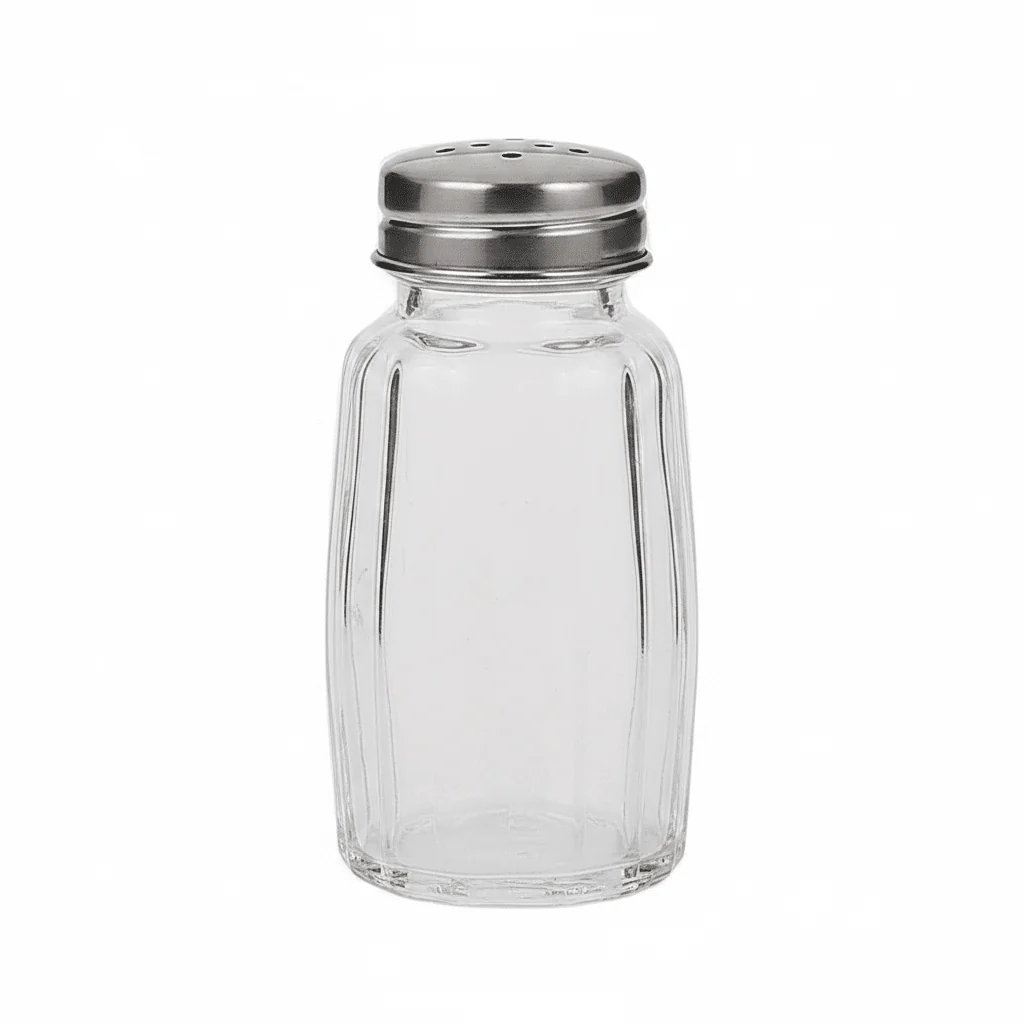Harmony Salt & Pepper Shaker Set – 2 Pcs - Clear Glass with Stainless Steel Lid - Image 2
