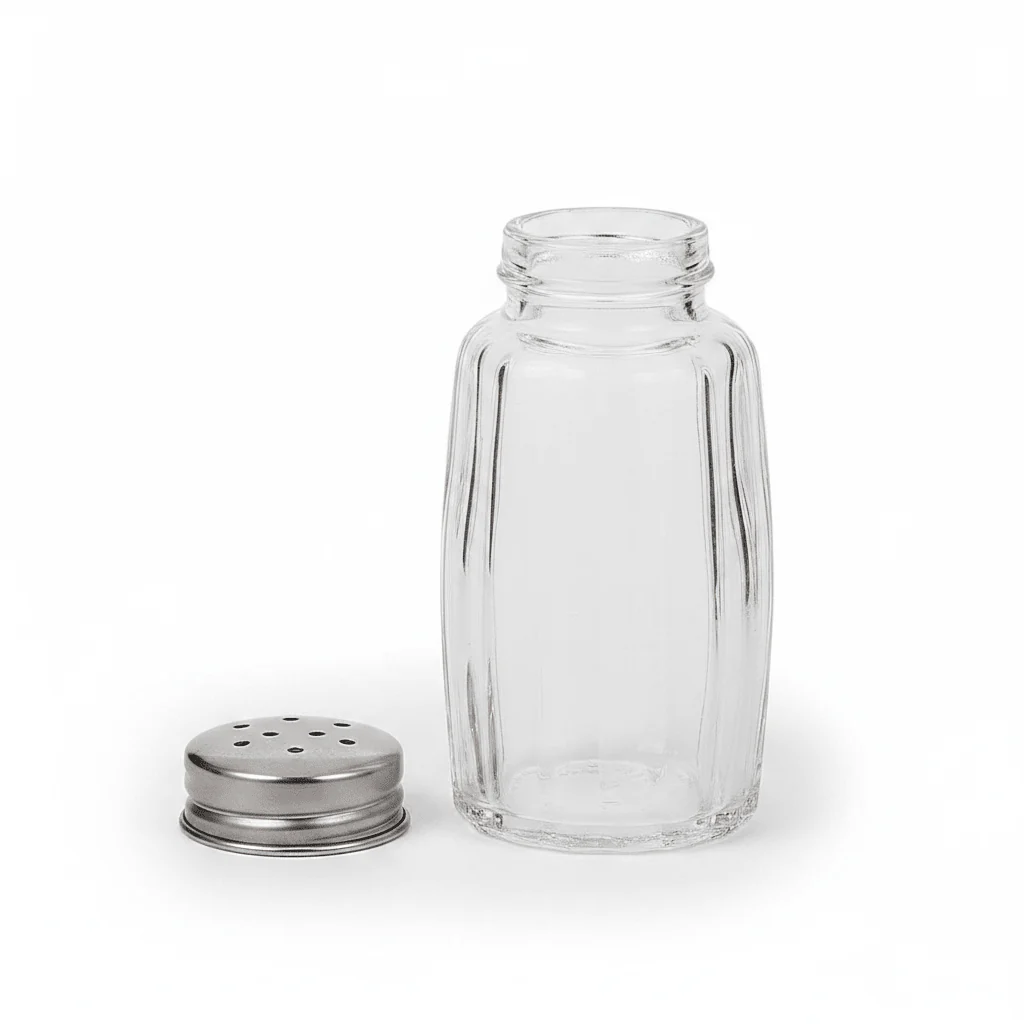 Harmony Salt & Pepper Shaker Set – 2 Pcs - Clear Glass with Stainless Steel Lid - Image 3