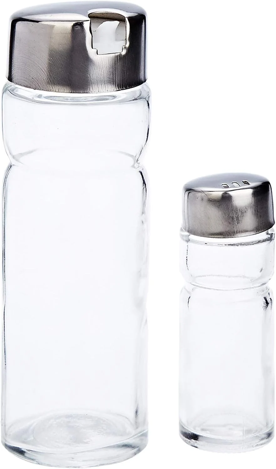 Harmony Salt Shaker With Oil And Vinegar Bottle Set – 5 Pieces – Silver - Image 2