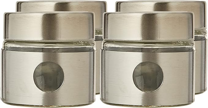 Harmony Table Top 5 Pieces Set (4 Pieces Glass Spice Jar with Metal Stand), 29.5 x 7.5 x 9 cm/85 ml, 89100 - Image 3
