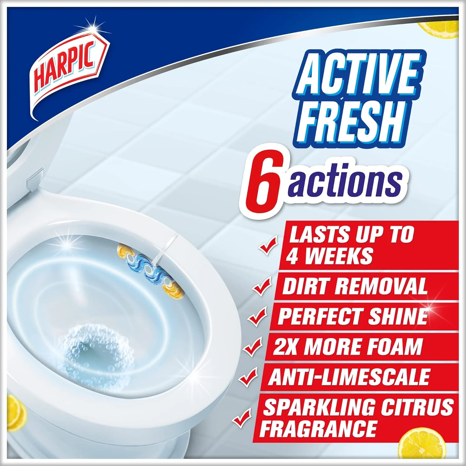 Harpic Sparkling Citrus Toilet Blocks Multicolour 35grams - Image 3