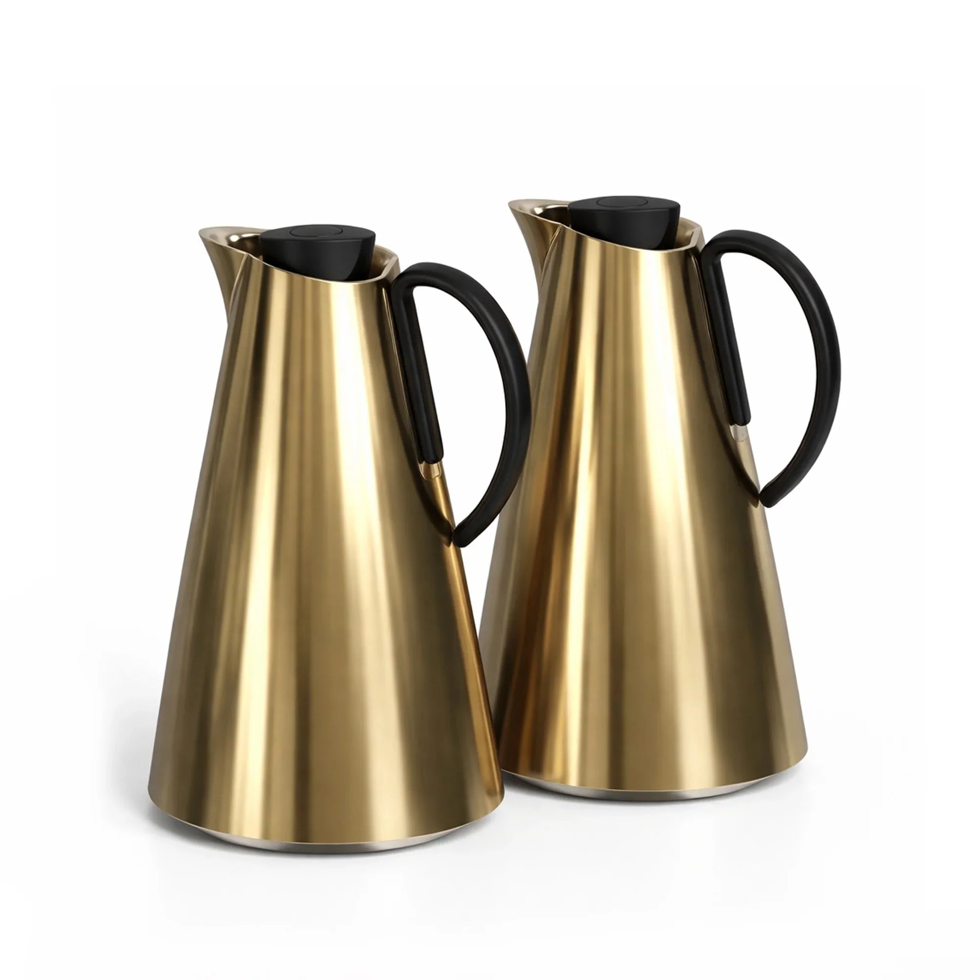 Luhpar HS-2505 2-Piece Set (1.0 L + 1.0 L) – Matt Gold with Black Handle