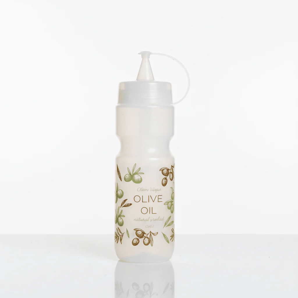 Herevin Plastic Natural Olive Oil Dispenser Bottle Kitchen Bottle with No-Drip Spout -660ml