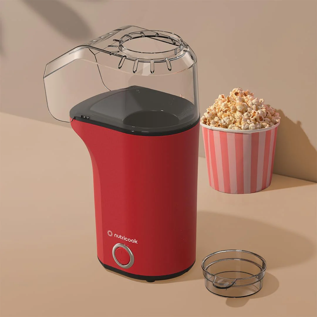 Nutricook Popcorn Maker | 16-Cup Oil-Free Hot Air Popper, Measuring Cup & Butter Melter – NC-PM150R (Red) - Image 3