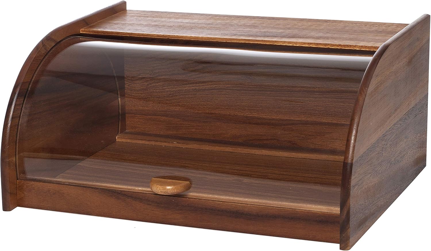Billi Bread Box with Sliding Acrylic Lid | Walnut Wood | 27×40×18 cm