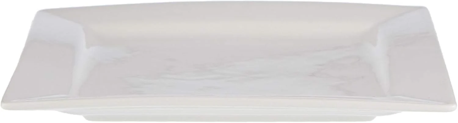 Symphony 4-Piece White Ceramic Square Plate Set (19 cm) - Image 3