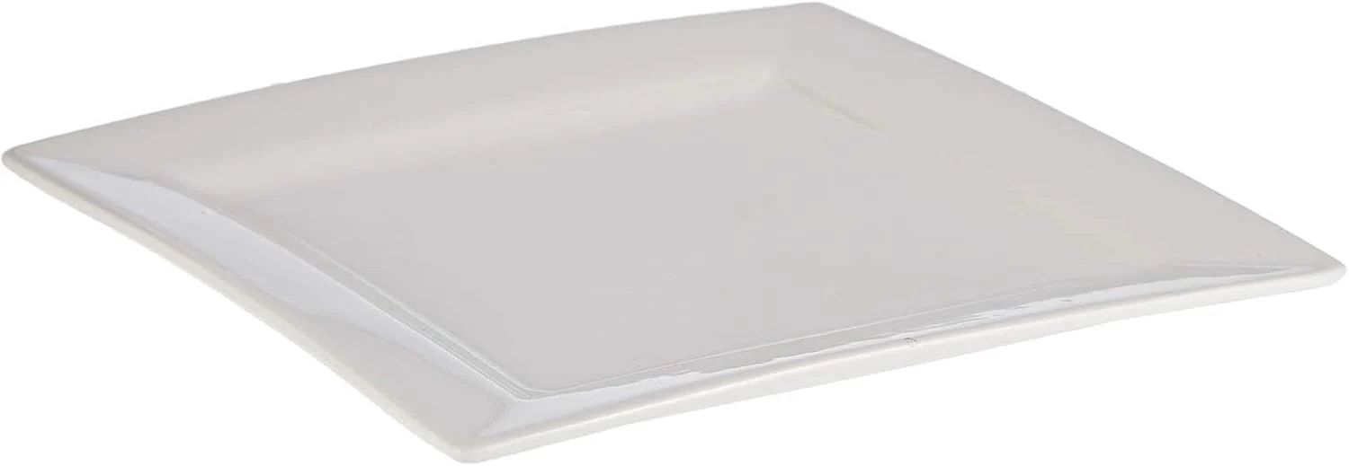 Symphony 4-Piece White Ceramic Square Plate Set (19 cm) - Image 4