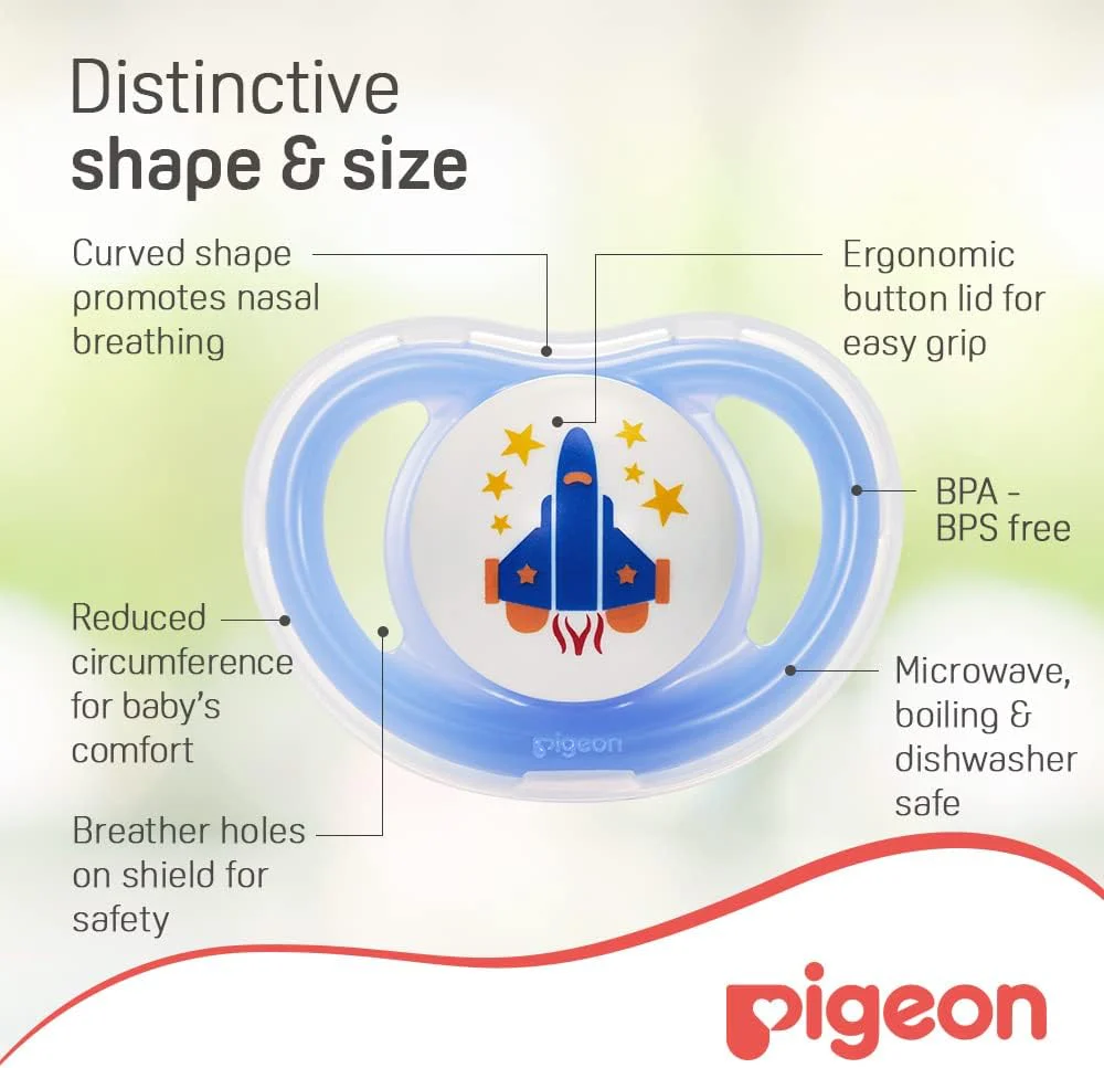Pigeon Minilight Pacifier, Ultra Light Weight, Soft Silicone Nipple, More Air Flow, BPA Free, M Size, 6+ Months, Clear - Image 2
