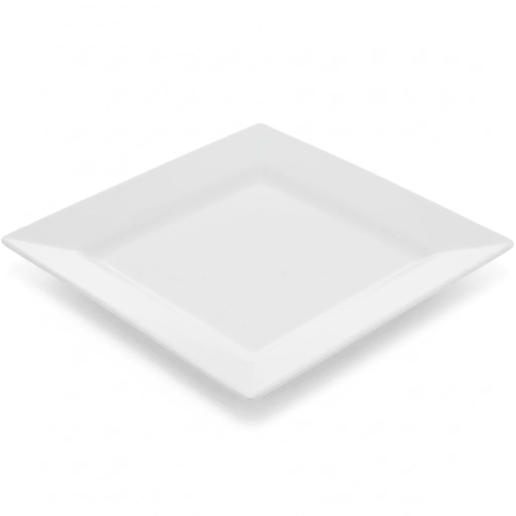 Symphony Collection – Set of 4 White Ceramic Square Plates (25 cm) - Image 2